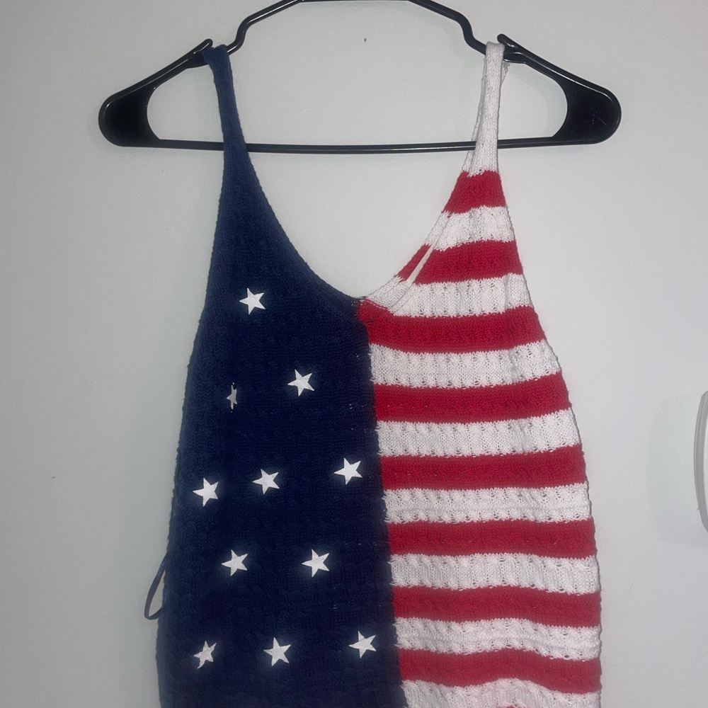 Patriotic Striped Knit Tank Top